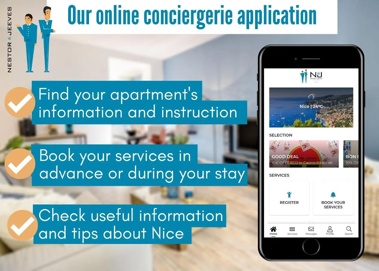 Apartment Nestor&Jeeves - Alphonse Karr Terrasse - Hyper Center - Close Sea - Chic Street Nice France